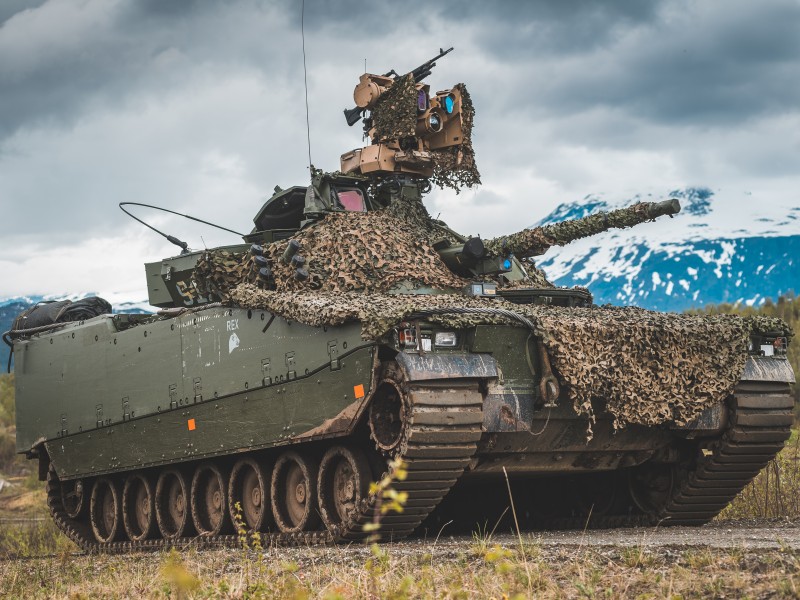 Panserbataljonens sjefsvogn «Rex» under skarpskytingsøvelsen Thunder Reindeer 2019 i Troms. (Foto: Ole-Sverre Haugli/Forsvaret)