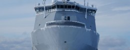 KV Svalbard er tilbake på tokt. Fartøyet er det eneste fartøyet i Forsvaret med isbryterkapasitet. Foto: Forsvarsmateriell   